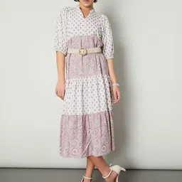 max Floral Print Puff Sleeve A-Line Maxi Dress-image-24