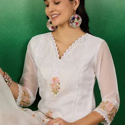 Sangria Embroidered Kurta With Trouser & Dupatta-picture-9