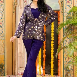 HOUSE OF JAMOTI Shoulder Straps Top With Trouser & Jacket-55