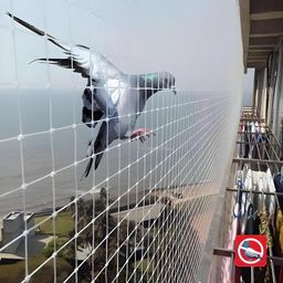 ESSOTI Uv Stabilized Anti Bird Net-Pigeon Net (10 X 8Ft)-25Mm Hole Size With Attached Corner Ropes & Installation Kit/Size, White image 1