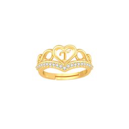 Lila Gold-Plated CZ Stone Studded Finger Ring-4
