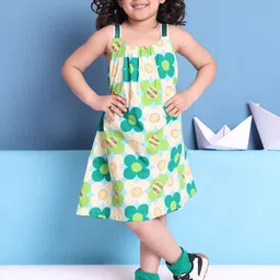 Baawri Girls Floral Printed Cotton A-Line Dress-image-42