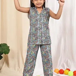 thkgrlz Girls Printed Sleeveless Pure Cotton Top With Trousers-picture-10