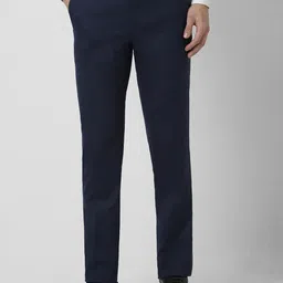 Peter England Men Slim Fit Mid-Rise Flat-Front Formal Trousers-image-61
