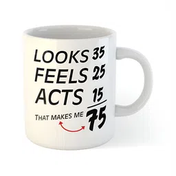 ARTBUG White Printed Ceramic Glossy Core Set of Cups and Mugs image 2