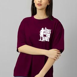 Moda Rapido Women Graphic Printed Round Neck Cotton Oversized T-shirt-image-85
