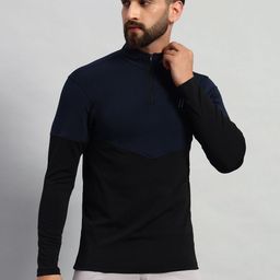ATICX Men Brand Logo Colourblocked High Neck Compression T-shirt-image-61