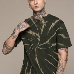 Moda Rapido Washed Effect Tie & Dyed Drop-Shoulder Sleeves Oversized Fit T-shirt-picture-28