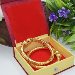 SATTIK Pack of 2 Brass Bangle Set-image-67