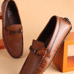 Carlton London Men Leather Round Toe Horsebit Loafers-picture-23
