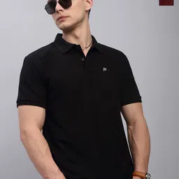 LUX PARKER Pack Of 2 Combed Cotton Polo Collar T-shirts-image-25