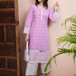 Vishudh Floral Embroidered A-Line Kurta-13
