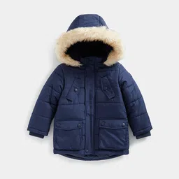 mothercare Boys Furry Hooded Puffer Jacket-image-34