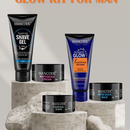 MANCODE Face Wash, After Shave Balm, Charcoal Scrub, Cream & Foaming Shave Gift Set image 2