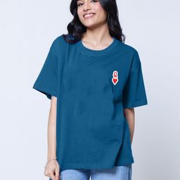 LoveDky Drop-Shoulder Sleeves Round Neck Cotton Oversized T-shirt-image-71