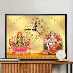 Art Street Gold-Toned & Pink Printed Wall Clock-48