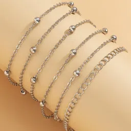 VAMA Silver-Plated Beaded Waist Chain-image-68