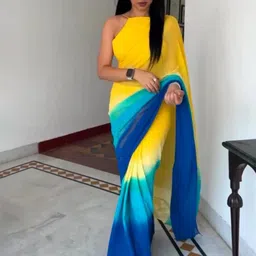DIVASTRI Ombre Pure Georgette Ready to Wear Saree-image-89