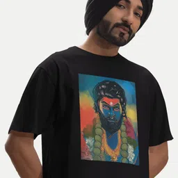 BOLLYWOO.OOO Unisex Bio Finish Graphic Printed Round Neck Cotton Oversized T-shirt-image-72