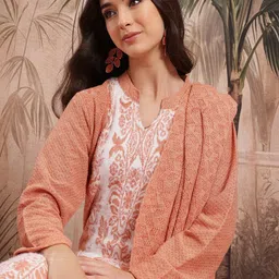 Sangria Ethnic Motifs Woven Design Straight Winter Kurta with Trousers & Dupatta-picture-4
