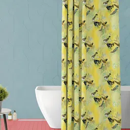 ArtzFolio Yellow & White Printed Waterproof Shower Curtains-image-78