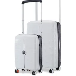 Nasher Miles Unisex Dubai Polypropylene Set of 2 S/M White Black Trolley Bags (55-65 cm)-image-10