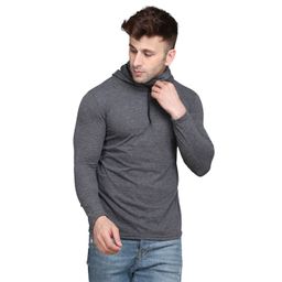BEYOU FASHION Men Solid Long Sleeves Hood Casual T-shirt-image-88