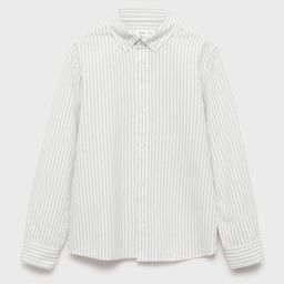 Mango Kids Boys Pure Cotton Oxford Striped Shirt-picture-22
