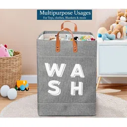 Stylista Grey Printed Durable & Foldable Laundry Bag with Handle image 3