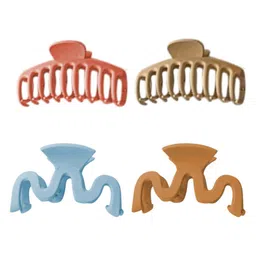 Krelin Women Set of 4 Matte Finish Hair Claw Clips-image-57