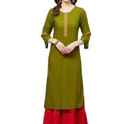 YASH GALLERY Round Neck Straight Kurta-image-61