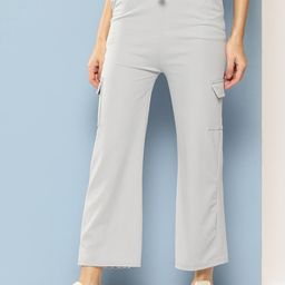 Girls Casual Grey Colour Solid Nylon Pant-image-68