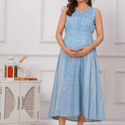 Meeranshi Women Ethnic Motifs Printed Cotton Maxi Ethnic Dress-image-15