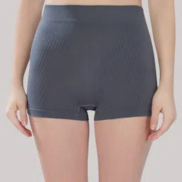 PLUMBURY Women  Seamless Ribbed Boy Short BriefsPL-B/SPANTY-C004-DGR-M-DARKGREY-11