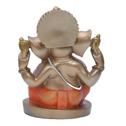 Ashnam Diverse Expression Orange Lord Ganesha Religious Idol Showpiece image 4