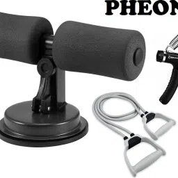 Combo Of Sit Up Bar With Double Toning Tube And Hand Gripper Fitness Accessory Kit Kit-41