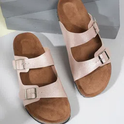 MOZAFIA Women Open Toe Flats with Buckles-image-82