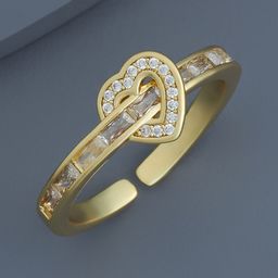 Kushal's Fashion Jewellery Gold-Plated CZ Stone Studded Finger Ring-image-50