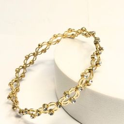 Jewelry Miguel Sterling Silver Gold-Plated American Diamond Studded Magic Ring & Bracelet-24