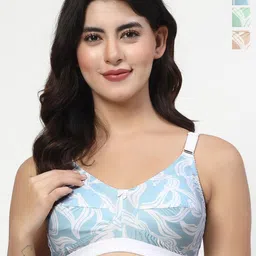 College Girl Women Pack Of 3 Abstract Printed Full Coverage Non Padded Bra-4
