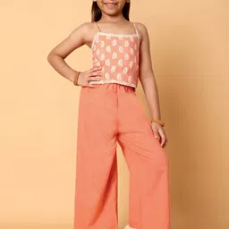 Indo Era Girls Printed Top with Palazzo Clothing Set-image-96