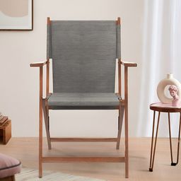 Chumbak Bangalore Grey & Brown Bistro Folding Chair-image-90