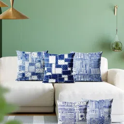 ArtzFolio Multicoloured Set of 5 Velvet Square Cushion Covers-picture-9