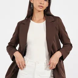 Styli Notched Lapel Longline Single Breasted Blazer-picture-32