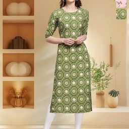 HERE&NOW Selection Of 3 Ethnic Motifs Printed Round Neck Straight Kurta-image-48