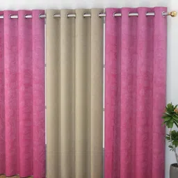 Galaxy Home Decor Multicoloured Set of 3 Room Darkening Long Door Curtain-image-65