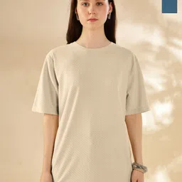 HELLCAT Pack Of 2 Self Design Round Neck Short Sleeves Oversized T-Shirts-image-92