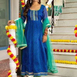 Indi INSIDE Solid Gotta Patti Net Dupatta image 3