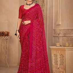 DURGA EMPORIO Bandhani Pure Chiffon Bandhani Saree-50