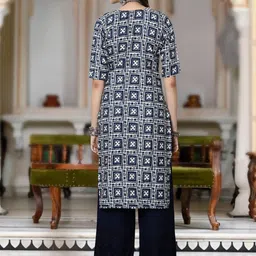 Moda Rapido Selection Of 2 Geometric Printed Round Neck Straight Kurtas image 4